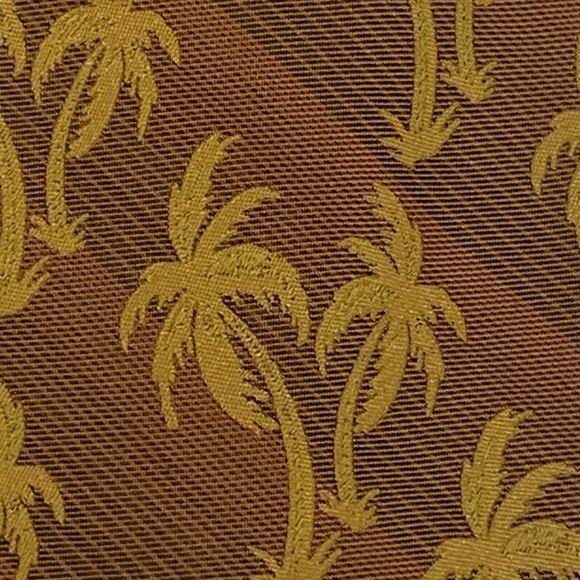 Tommy Bahama Off Island Gold Silk Tie Palm Trees. Condition is "Pre-owned". - Picture 3 of 7